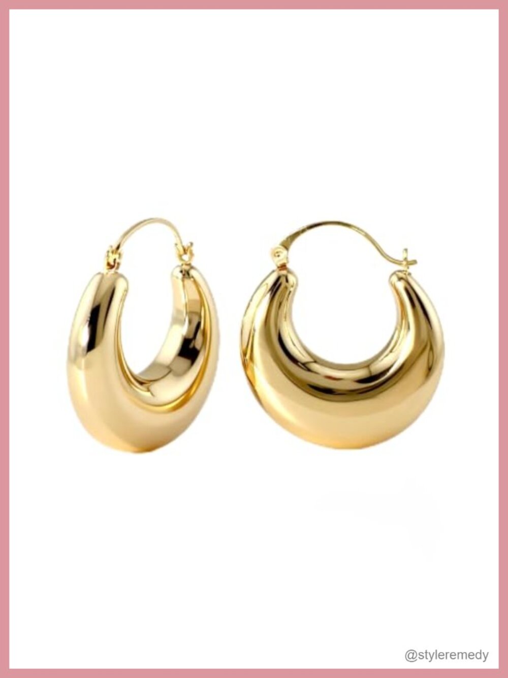 14K Gold Plated Chunky Hoop Earrings Set Hypoallergenic